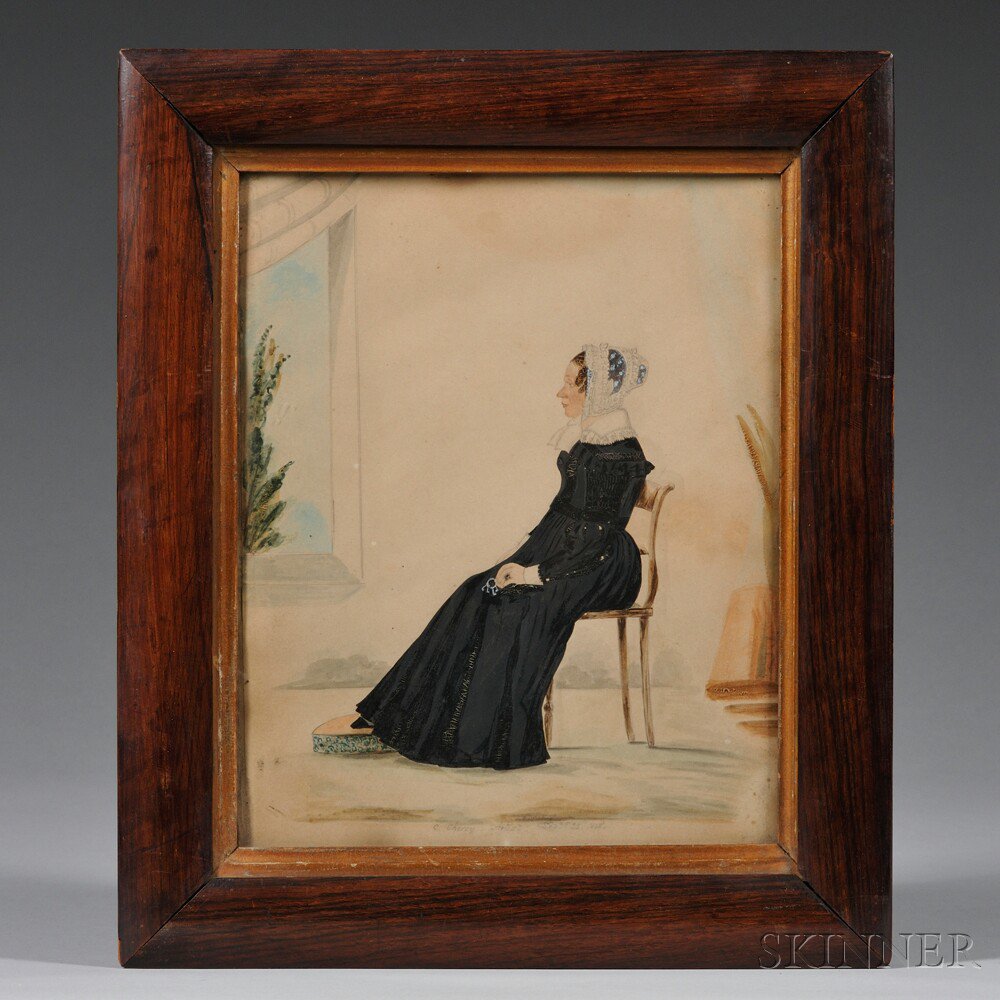 Appraisal: American School th Century Portrait of a Woman Seated in