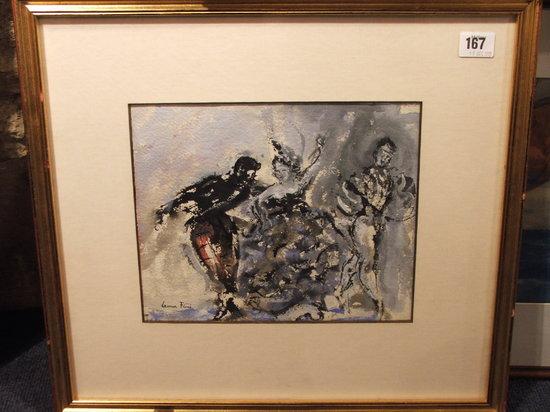 Appraisal: ATTRIBUTED TO LEONOR FINI - - The dancers signed gouaches