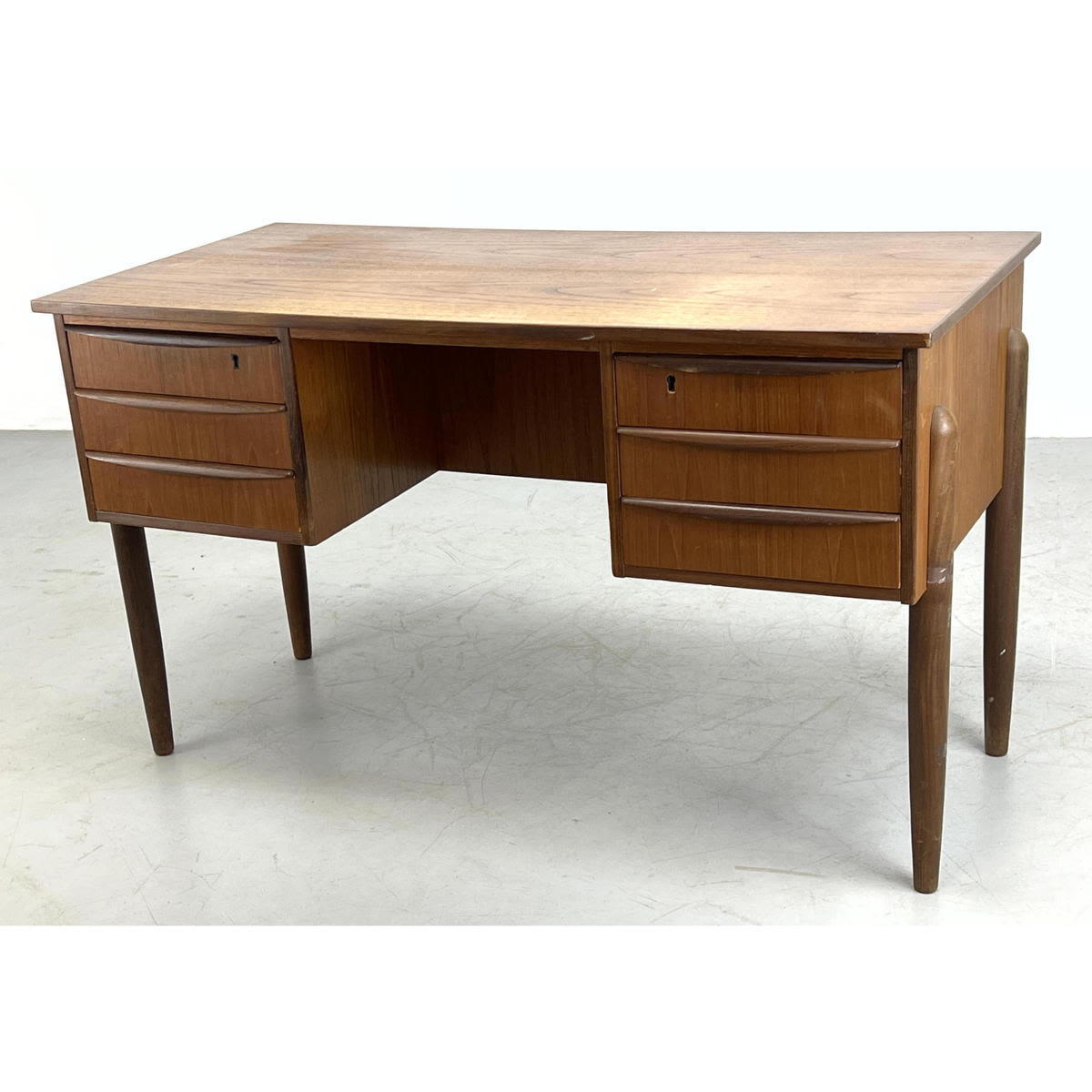 Appraisal: Danish Modern Teak Desk with bookcase back Dimensions H inches