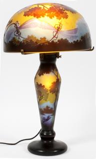 Appraisal: AFTER GALLE CAMEO GLASS LAMP AFTER GALLE CAMEO GLASS LAMP