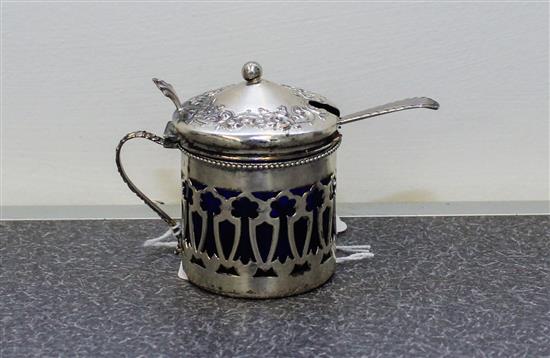 Appraisal: Sale Lot An American Silver and Glass-Inset Mustard Pot having