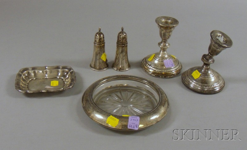 Appraisal: Six Assorted Sterling Silver Table Items a Reed Barton dish