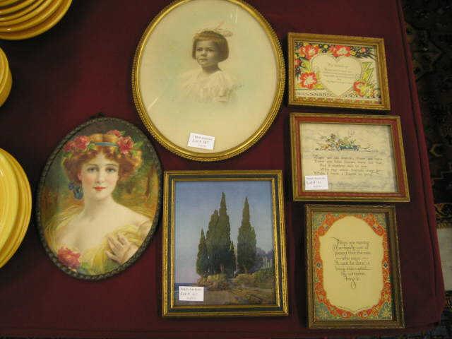 Appraisal: Antique Framed Prints sayings Parrish type maiden girl