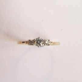 Appraisal: A ct gold three stone diamond ring estimated total diamond