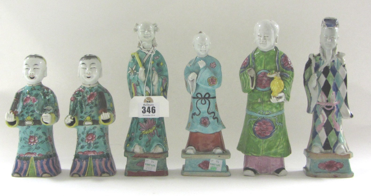 Appraisal: Six various Chinese famille-rose figures th th century comprising three