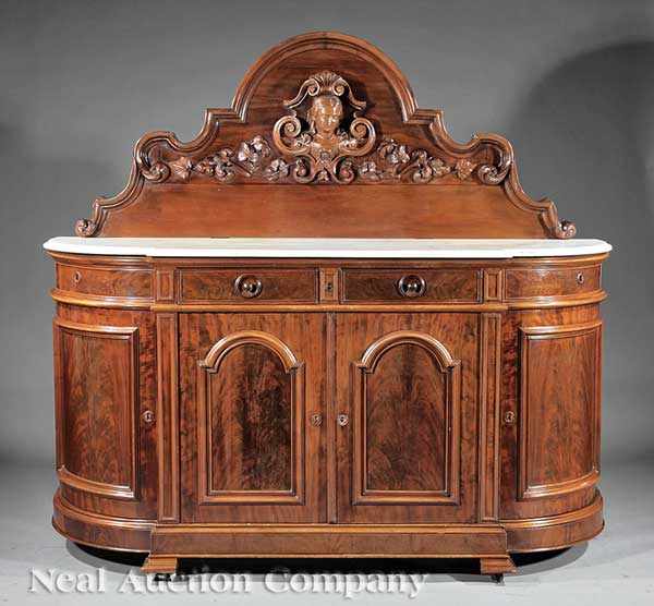 Appraisal: An American Renaissance Carved Walnut Server mid- th c arched