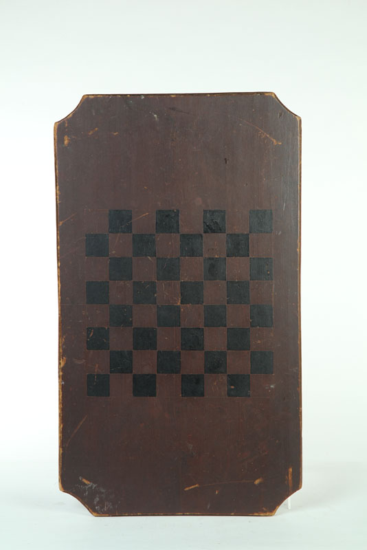 Appraisal: GAMEBOARD American late th century pine Painted single board with