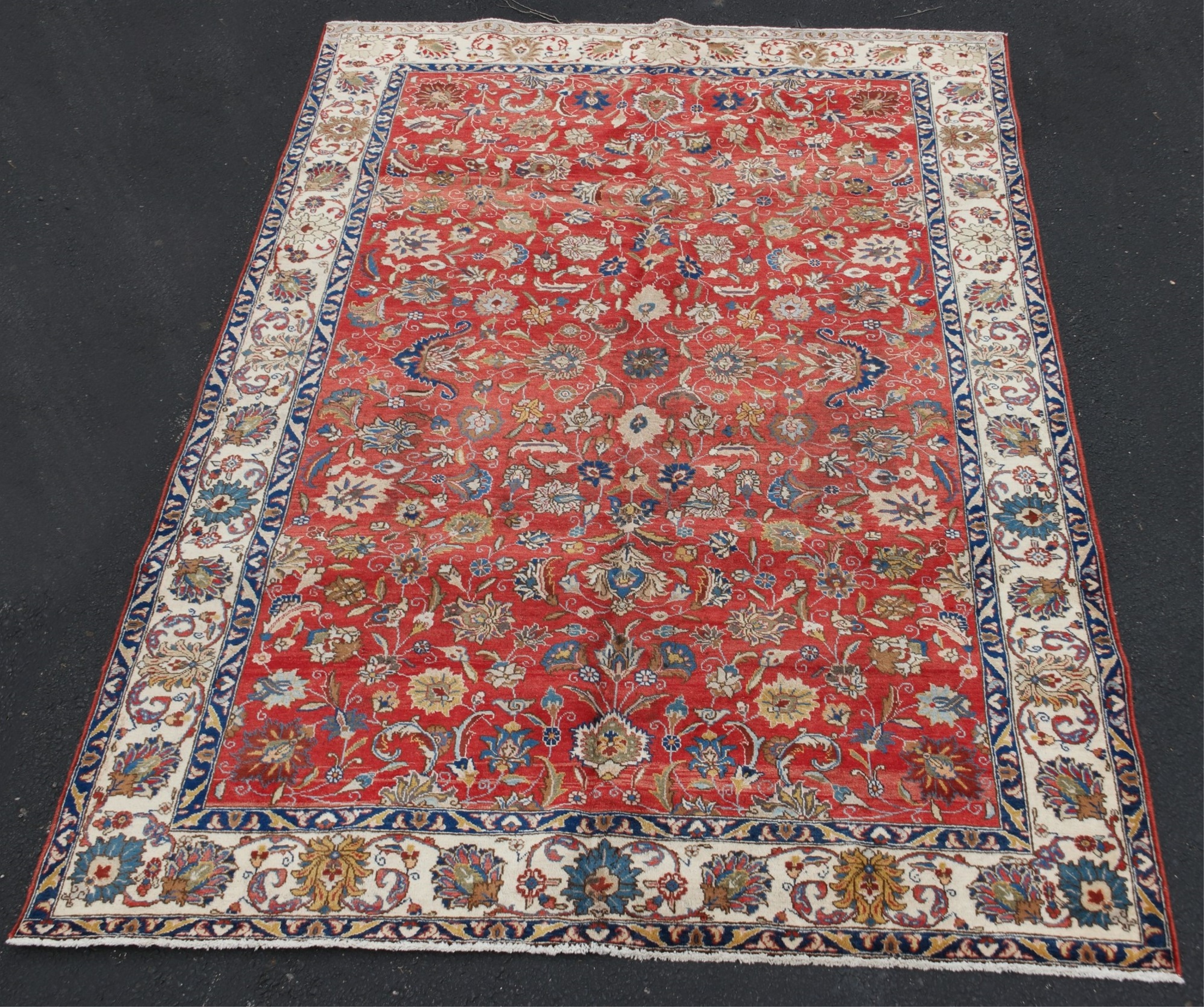 Appraisal: ORIENTAL RUG ' X ' TABRIZ Oriental Rug ' X