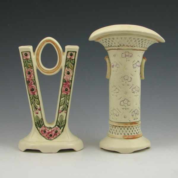 Appraisal: Two Weller vases including a Roma double bud vase and