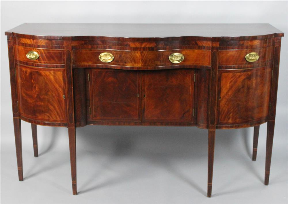 Appraisal: AMERICAN FEDERAL INLAID MAHOGANY SIDEBOARD CIRCA the rectangular top with