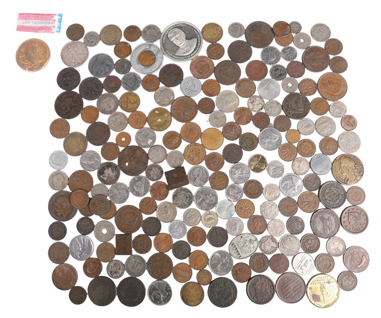 Appraisal: Lot of foreign coins tokens