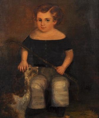 Appraisal: American School th Century Portrait of a young boy with