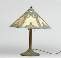 Appraisal: Rainaud Slag Glass Table Lamp circa early th Century Coffee