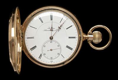 Appraisal: kt yellow gold pocket watch double engraved case with open