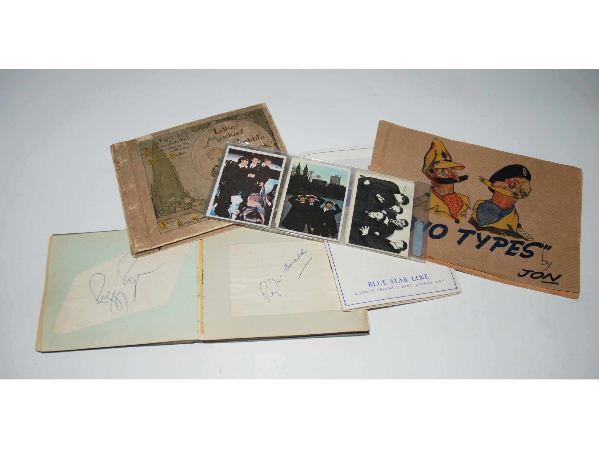 Appraisal: A collection of ephemera including Beatles cards autograph book early