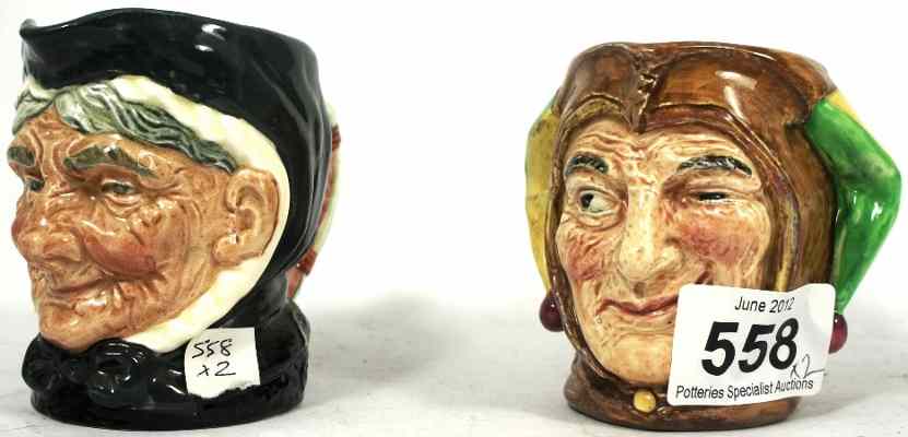 Appraisal: Royal Doulton Small Character Jug Jester D and Granny D