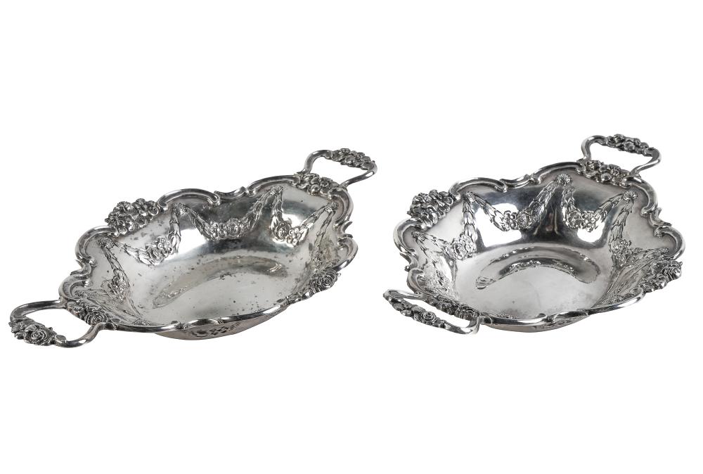 Appraisal: PAIR OF VICTORIAN SILVER TWO-HANDLED DISHESGeorge Aldwinckle London troy ounces