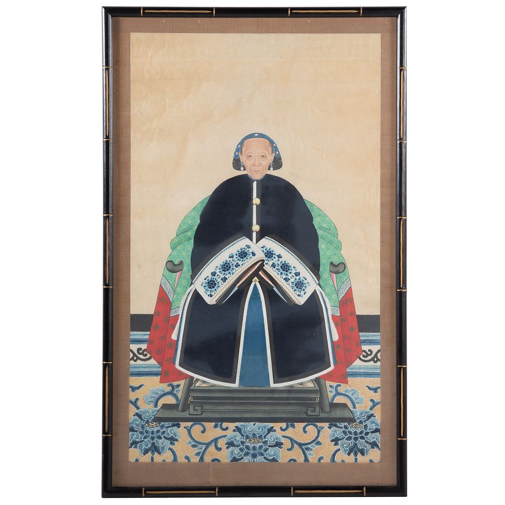 Appraisal: Chinese Ancestor Portrait th century woman of the court gouache