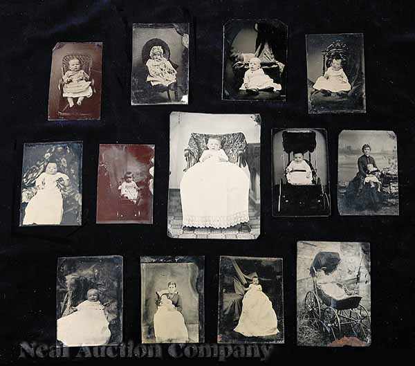 Appraisal: A Group of Nineteen Tintypes of Infants consisting of one