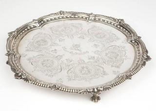 Appraisal: A Victorian sterling silver footed salver London with maker's mark