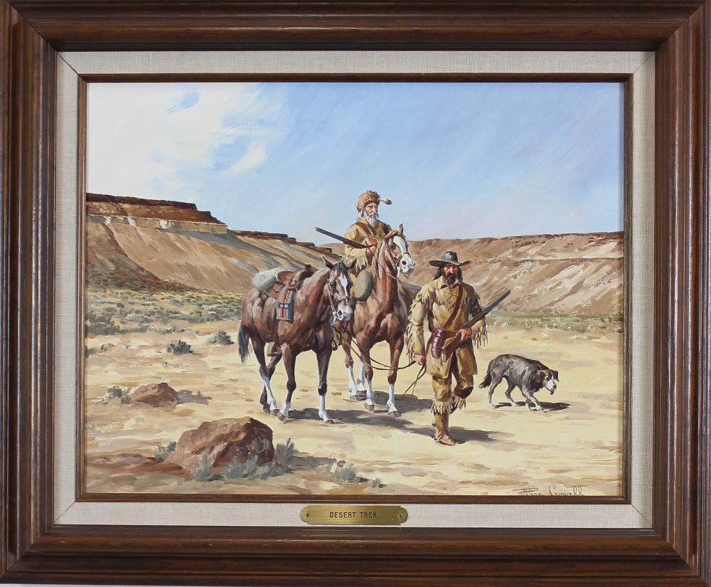 Appraisal: PERS CROWELL Oregon Washington - oil on canvas Desert Trek