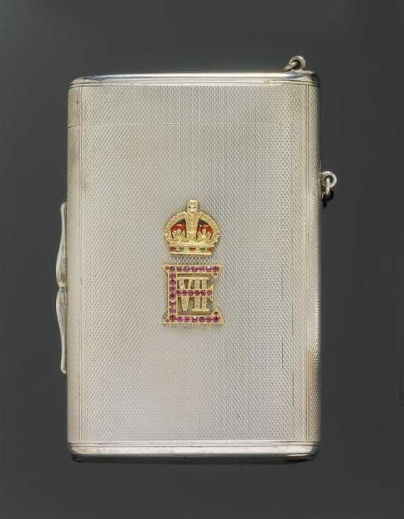 Appraisal: GIFT CIGARETTE CASE A CLARK London Silver partially gold-plated and