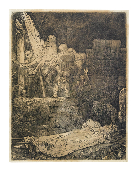 Appraisal: REMBRANDT VAN RIJN The Descent from the Cross by Torchlight