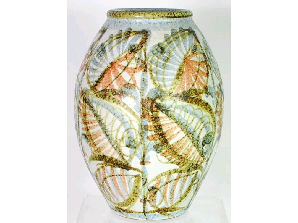 Appraisal: 's BOURN Denby POTTERY OVOID VASE designed by Flyn Colledge