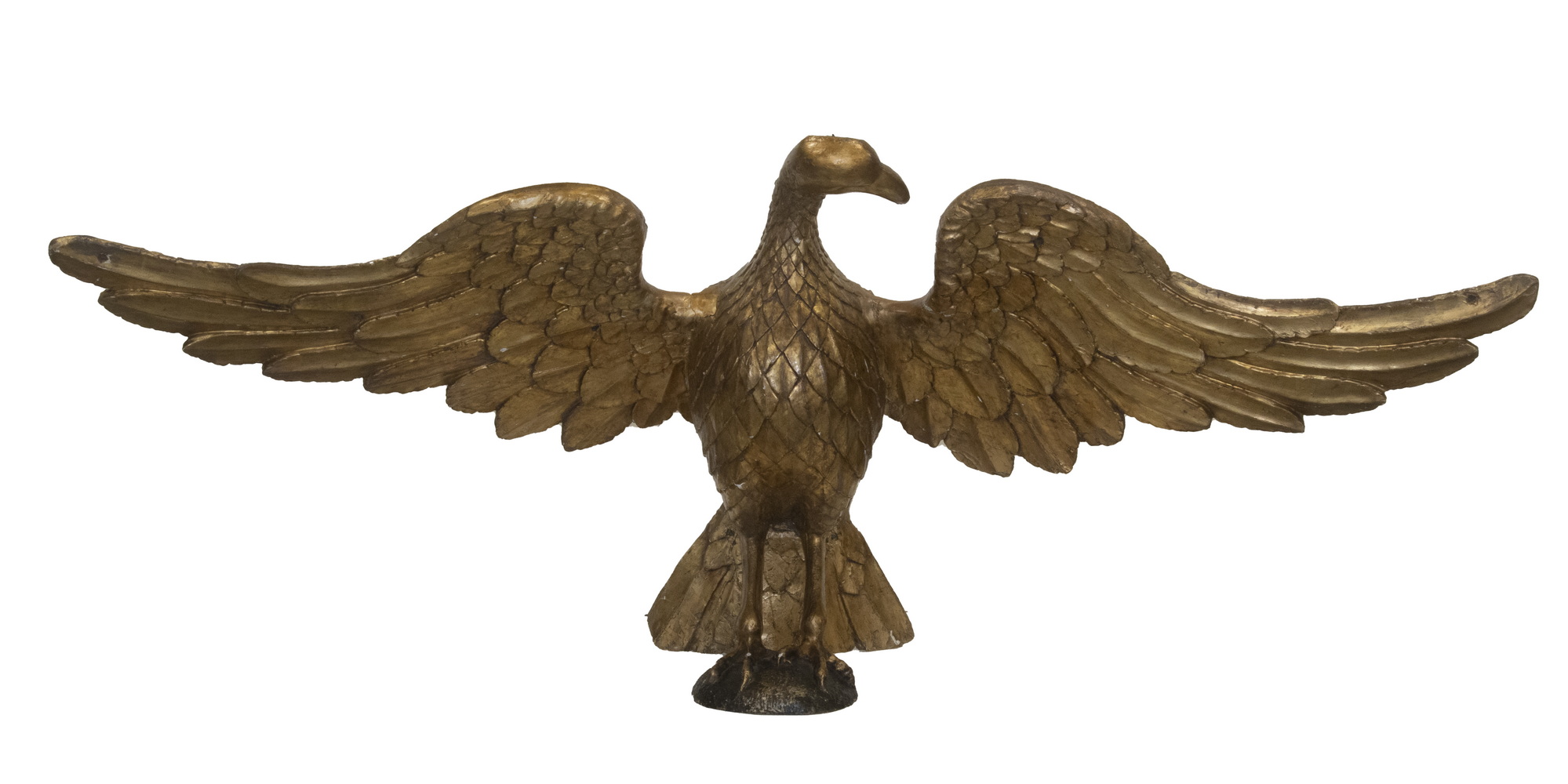 Appraisal: AMERICAN FEDERAL PERIOD FOLK ART SUBSTANTIAL GILT EAGLE Architectural probably