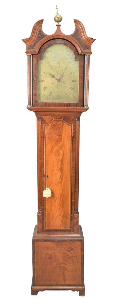 Appraisal: John Scott Edinburgh Tall Case Clock with brass dial carved