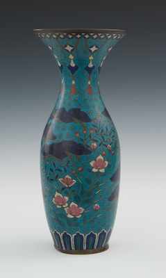 Appraisal: A Blue Pine Tree Cloisonne Vase th Century Bottle shape