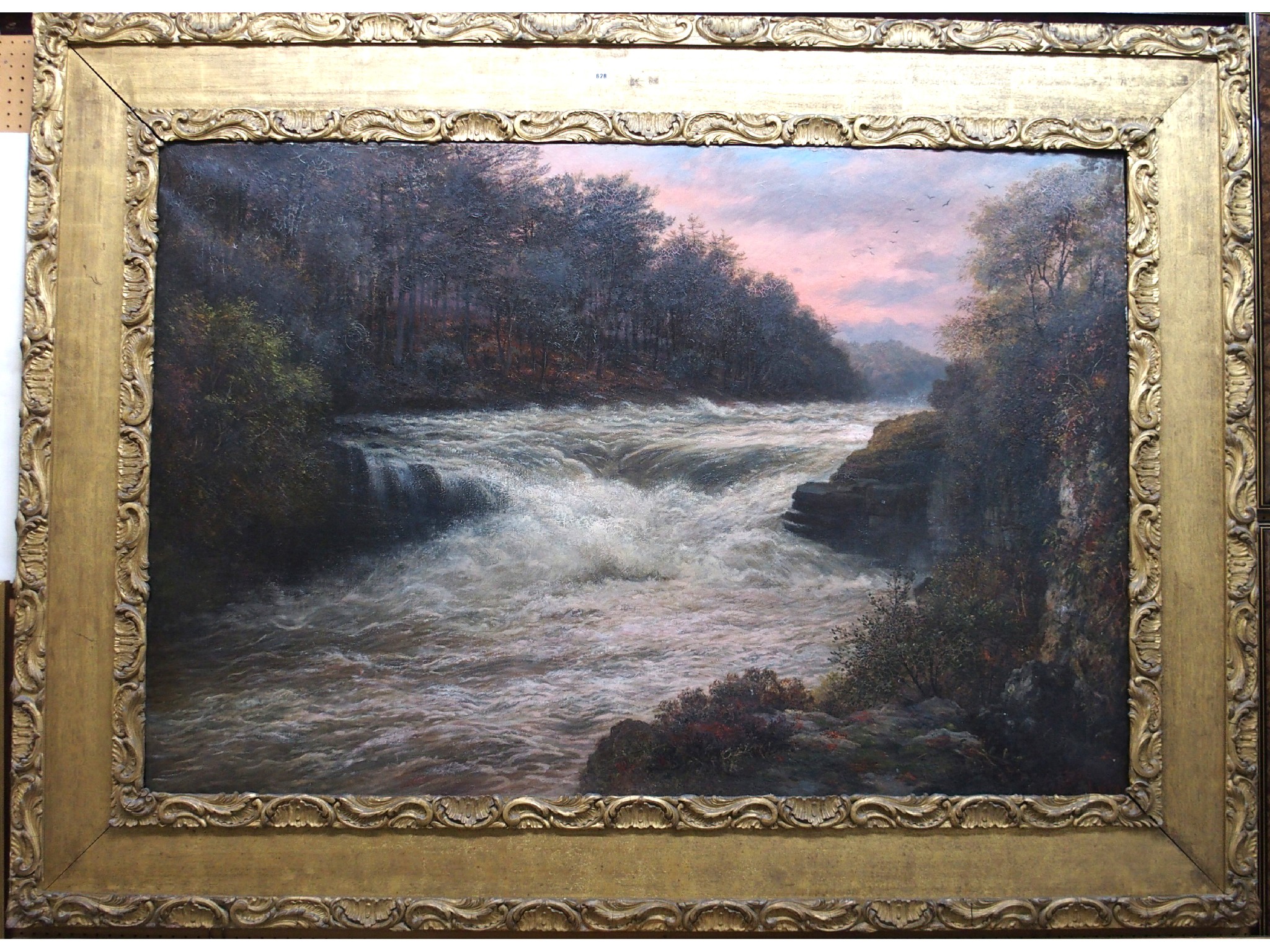 Appraisal: B J LUCAS River in torrent signed oil on canvas