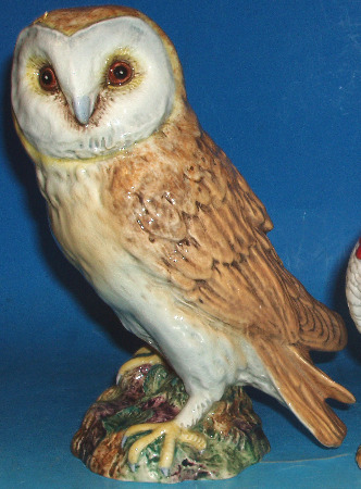 Appraisal: Large Barn Owl First Version with Split Tail Feathers Illustrated