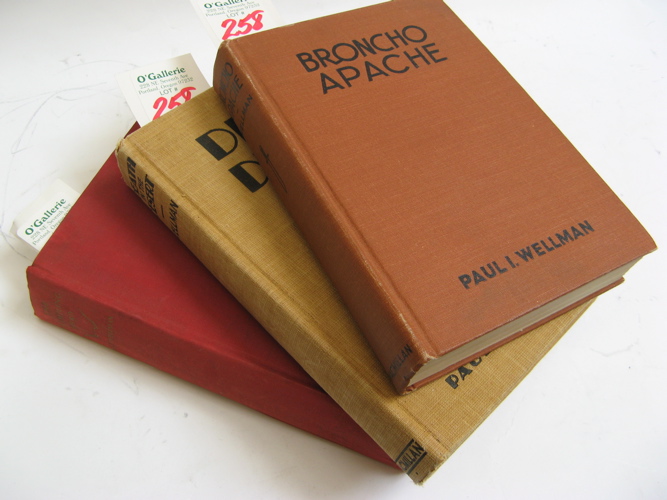 Appraisal: THREE COLLECTIBLE AUTHOR SIGNED FIRST EDITIONS Paul I Wellman's Bronco