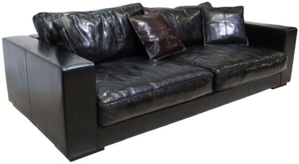 Appraisal: Contemporary Billy sofa Ulivi Salotti Italy in a black leather