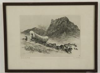 Appraisal: FRAMED DRY POINTS PRINTS BY ARTIST HEDLEY HILTON R H