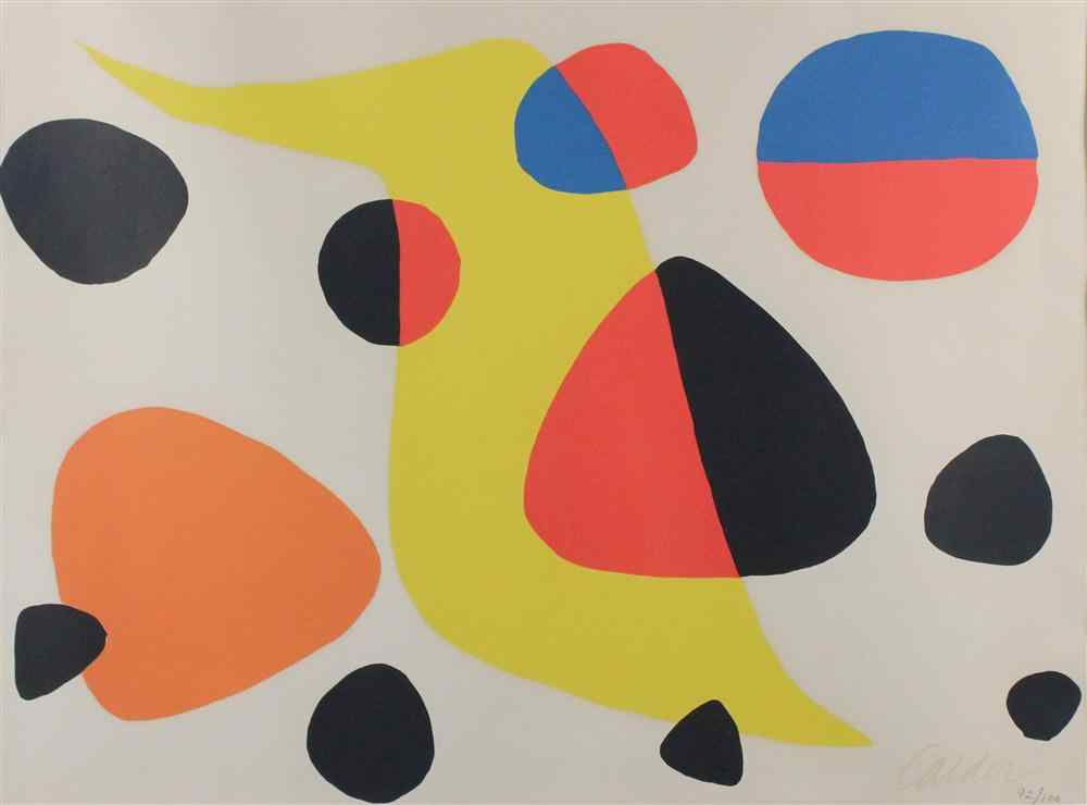 Appraisal: ALEXANDER CALDER AMERICAN - COMPOSITION Lithograph x in sight Framed