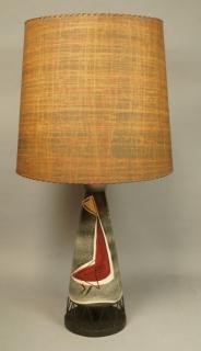 Appraisal: Modernist MARC BELLAIRE Pottery Lamp Corseted po Modernist MARC BELLAIRE