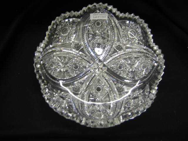 Appraisal: Brilliant Period Cut Glass Dish four petal design diameter excellent