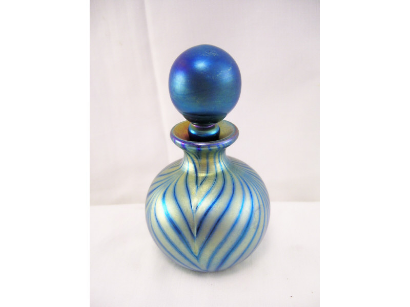 Appraisal: Lundberg Studios Scent Bottle Ball shaped scent bottle with a