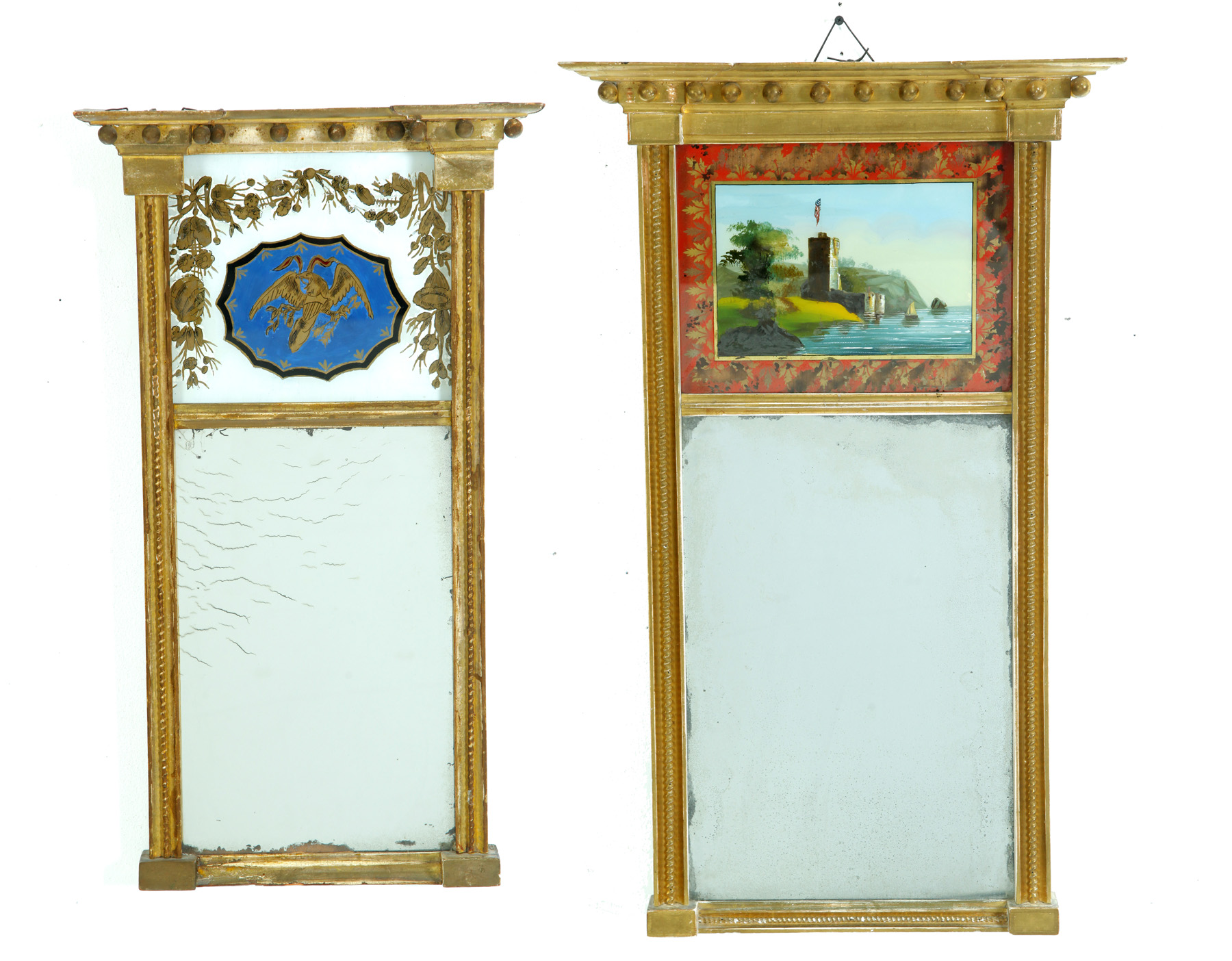 Appraisal: TWO AMERICAN FEDERAL MIRRORS Second quarter- th century Gilt frames