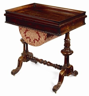 Appraisal: A George IV rosewood work table attributed to Gillows the