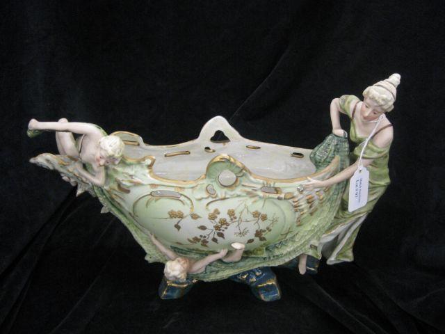 Appraisal: Victorian Figural Vase with maidens and fish net x