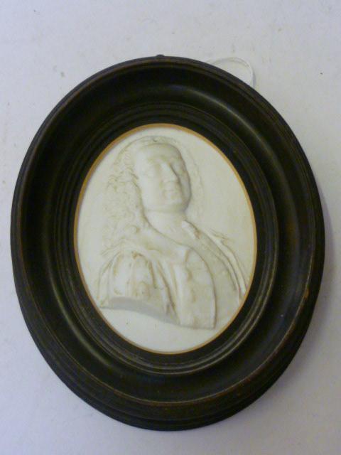 Appraisal: A TASSIE TYPE OPAQUE VITREOUS MEDALLION of oval form moulded