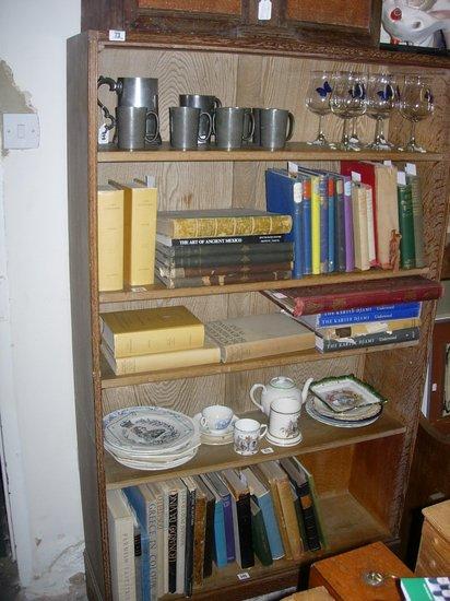 Appraisal: A HEALS S LIMED OAK OPEN BOOKCASE with adjustable shelves