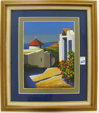 Appraisal: IGOR MEDVEDEV SERIGRAPH in color Ukraine born Villa on the