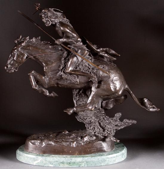 Appraisal: After Frederic Remington American - Cheyenne bronze patinated bronze figure