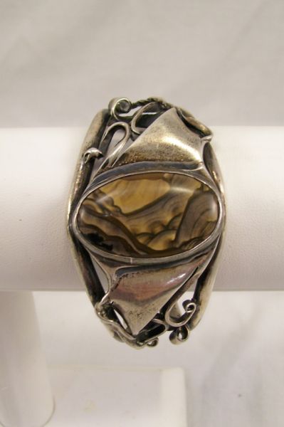 Appraisal: Sterling Cuff Bracelet Sterling cuff bracelet with vine design and