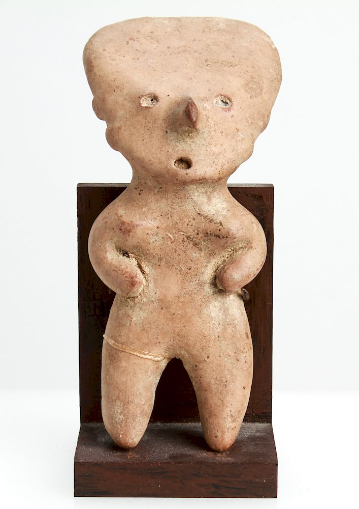 Appraisal: Pre-Columbian Unglazed Terracotta Standing Figure Pre-Columbian unglazed terracotta small standing