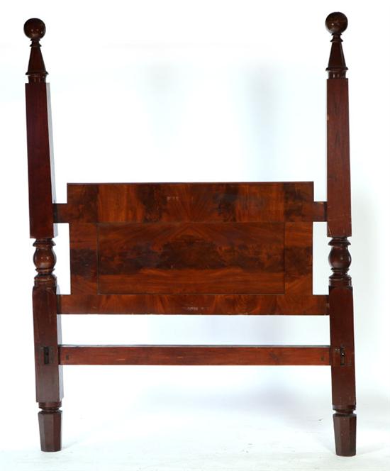 Appraisal: EMPIRE TALL POST BED American th century Mahogany with flame